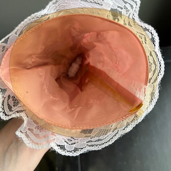 Pink and White Angel Christmas Tree Topper-9 inches Porcelain Head Small 9.5 in - Picture 7 of 9